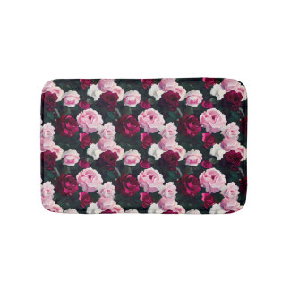 Rosa och röda målade rosor badrumsmatta