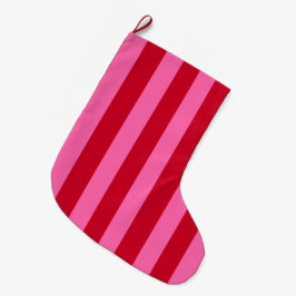 Rosa och röda pepparmintsstrior stor julstrumpa