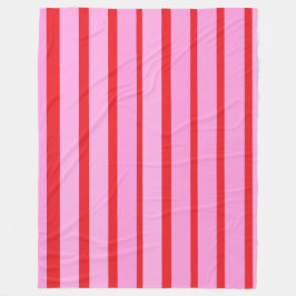 Rosa och Röda Rand Fleecefilt