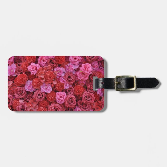 Rosa och röda rosor blomster mönster bagagebricka (Horisontell Framsida)