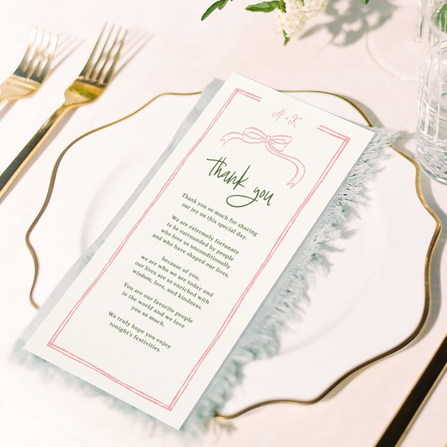 Rosa- och rödfärgat Bröllop-Tack-platskort Tack Kort (Skapare uppladdad)