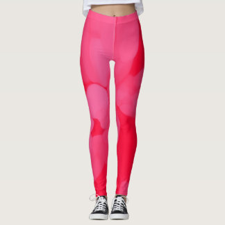 Rosa och rödfärgning leggings