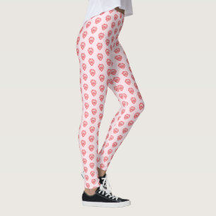 Rosa och rödfläckad hjärtartVERK Mönster Leggings