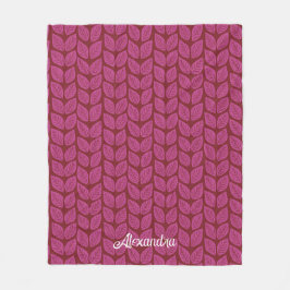 Rosa och rödhandsritade Fall Foliage Löv Fleecefilt