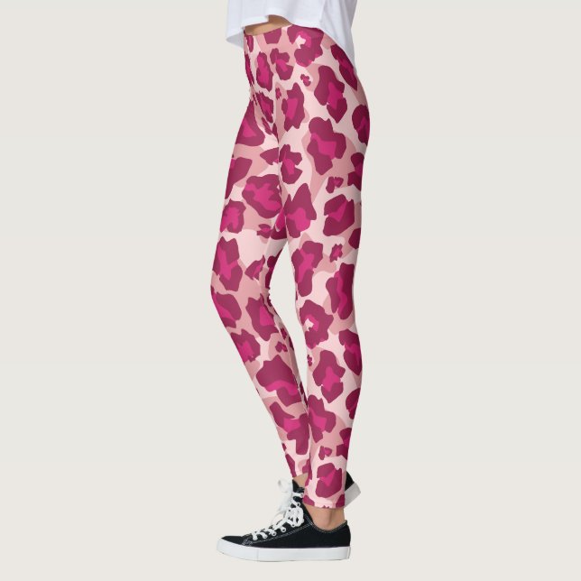 Rosa och rödleoparder leggings (Vänster)