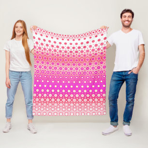 Rosa och rödmosaik fleecefilt