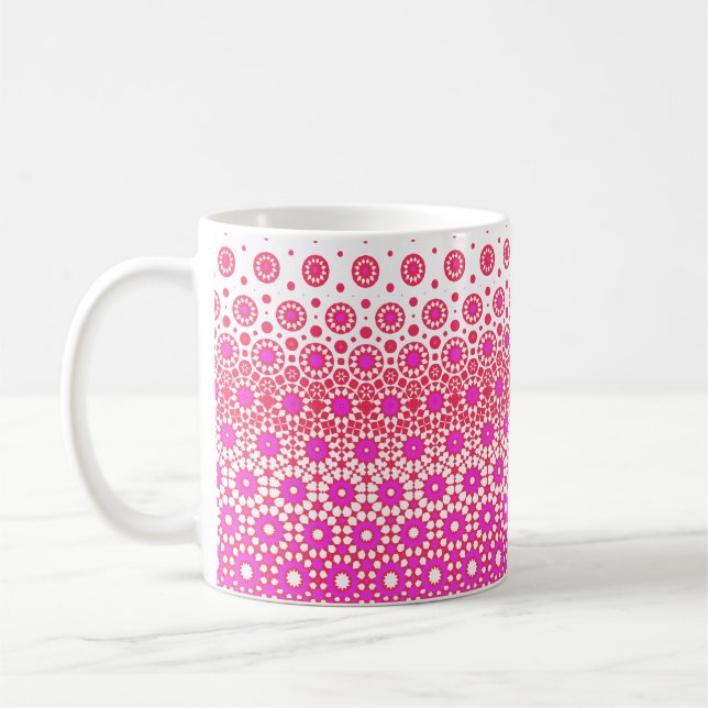 Rosa och rödmosaik kaffemugg (Vänster)