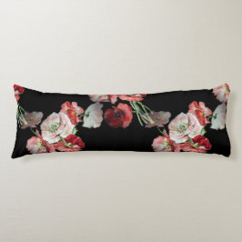Rosa och rödpoppies Mönster Anpassningsbar Kroppskudde