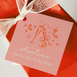 Rosa och rödsketch Bachelorette Helg Party Gåvor Etiketter<br><div class="desc">Ta bort din bachelorette-fest helg med personlig-favorittaggar med dessa rosa och röda skisser illustrerade gilikoner.</div>