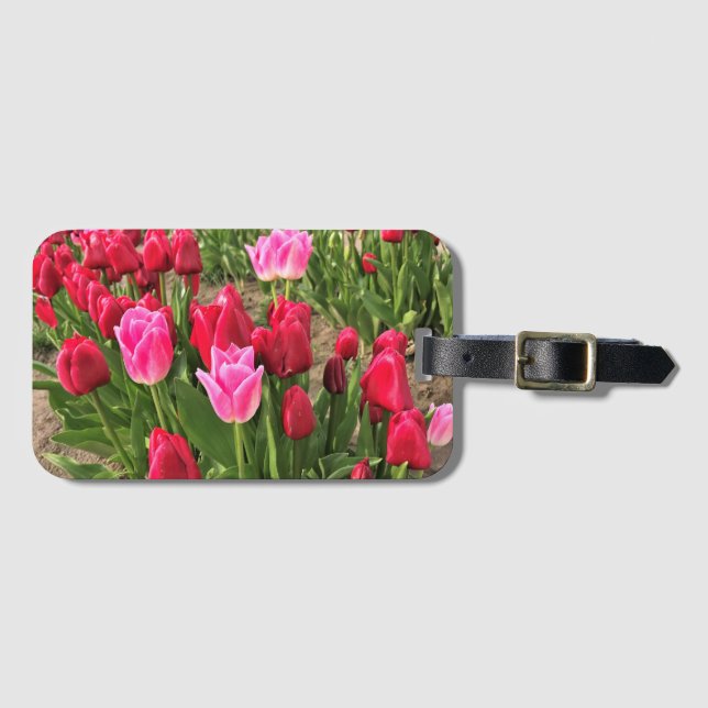 Rosa och rödtulpaner bagagebricka (Framsida horisontal)