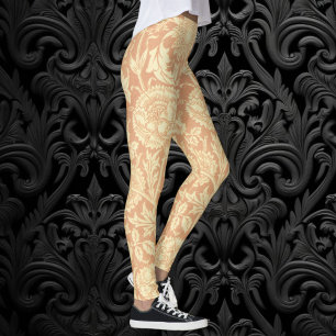 Rosa och ros av William Morris, vintageblommor Leggings