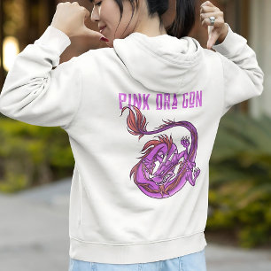 Rosa och Rosa Dra Gon - Tecknad Stil Dragon T Shirt