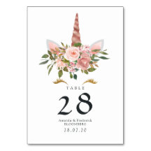 Rosa och Roséguld Blommig Enhörning Babykalas