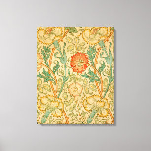 Rosa och Rosmönster (av William Morris) Canvastryck