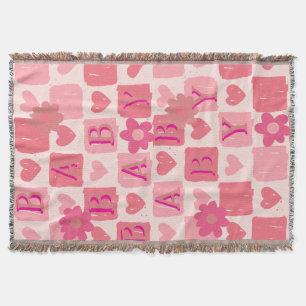 Rosa och rött Baby Throw Blanket Filt
