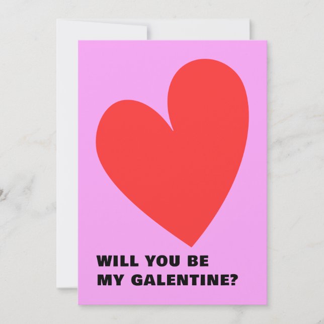 Rosa och rött galentins daghjärta inbjudningar (Framsida)