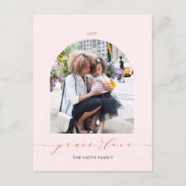 Rosa och rött | Julfoto för fred och Kärlek Helg Vykort