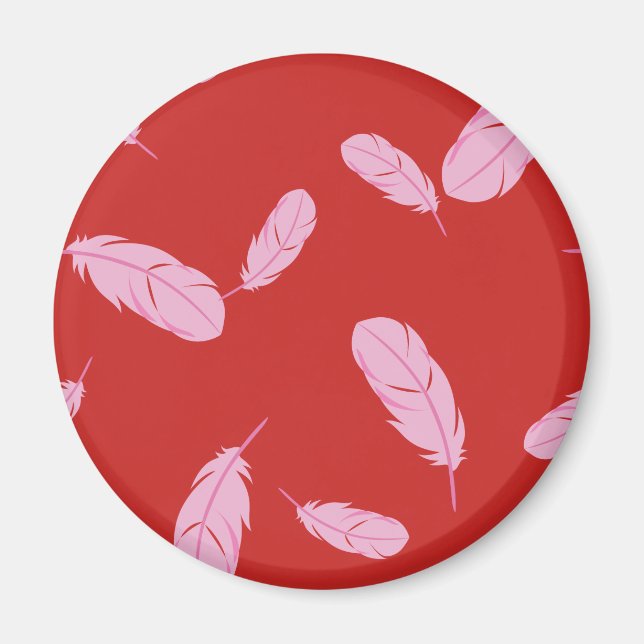 Rosa och rött magnet - Fjädrar (Framsidan)