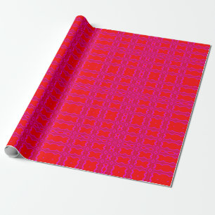 Rosa och rött retro mönstrat presentpapper
