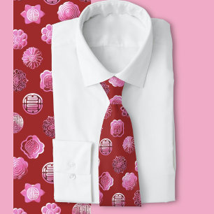 Rosa och rött slips