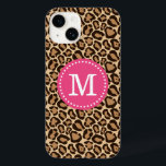 Rosa och rund leopard Skriv ut Monogram<br><div class="desc">Chicen  leopard för kute,  giftigt trendig,  utskrift av  mönster och anpassningsbar personlig namn monogram i en ram med polka punkt gräns. Klicka på knappen Anpassa om du vill ändra typsnitt och färg för att skapa din egen unika design av ett slag.</div>