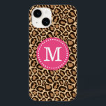 Rosa och rund leopard Skriv ut Monogram<br><div class="desc">Chicen  leopard för kute,  giftigt trendig,  utskrift av  mönster och anpassningsbar personlig namn monogram i en ram med polka punkt gräns. Klicka på knappen Anpassa om du vill ändra typsnitt och färg för att skapa din egen unika design av ett slag.</div>