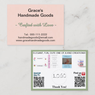 Rosa och Salvie Logo Foton QR Koder 3,5 x 2,5 Visitkort