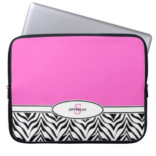 Rosa- och sebrabärbar dator laptop fodral
