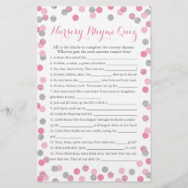 Rosa och Silver Baby Shower Nursery Rhyme Quiz