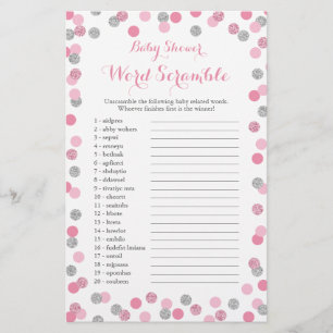 Rosa och Silver babyskor Ord-skammussla Flygblad