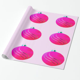 Rosa och Silver Bulb Wrapping Papper Presentpapper