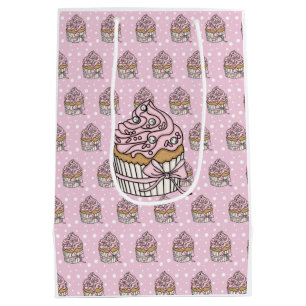 Rosa och Silver Cupcakes Polka Dot