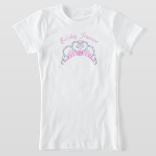 Rosa och Silver födelsedag Princess Tiara T Shirt