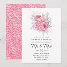 Rosa och silver glitter geometriskt blommande bröl