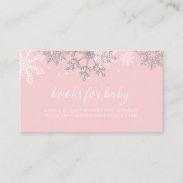 Rosa och Silver Glitter Snöflinga Böcker för bebis Tilläggskort
