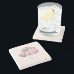 Rosa och Silver i glitter Stenunderlägg<br><div class="desc">En sten underlägg med en illustration av ett gäng ballonger i rosa och silver grått färg.</div>