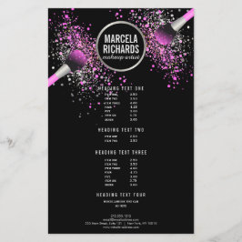 Rosa och Silver konfetti Makeup-konstnär Flyer