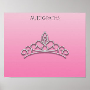 Rosa och silver Pageant Tiara Autografaffisch Poster