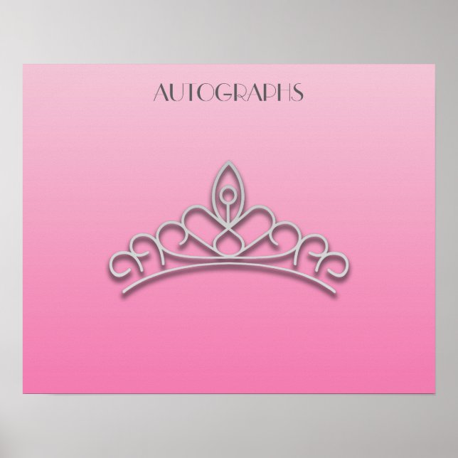 Rosa och silver Pageant Tiara Autografaffisch Poster (Framsidan)