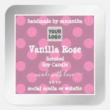 Rosa och Silver produktförpackningsetiketter med L