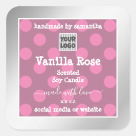 Rosa och Silver produktförpackningsetiketter med L Fyrkantigt Klistermärke