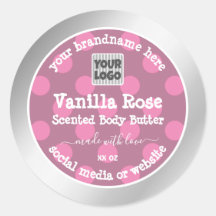 Rosa och Silver produktförpackningsetiketter med L