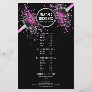 Rosa och Silver Schimmer Konfetti Flyer för Sminka