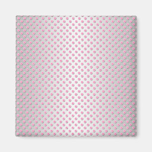 Rosa och Silvery White Polka dots Mönster Magnet