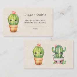 Rosa och sköldpadda Bubbles Diaper Raffle Visitkort