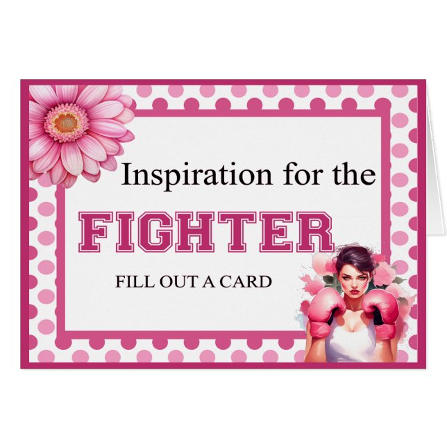 Rosa och Söt Blommigt Breast Cancer Adapter OBS Kort (Framsidan Horizontal)