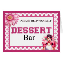 Rosa och Söt Blommigt Bröstcancer Desert Pub OBS Kort