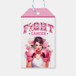 Rosa och Söt Blommigt Bröstcancer Presentetikett