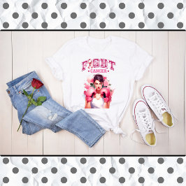Rosa och Söt Blommigt Bröstcancer T Shirt