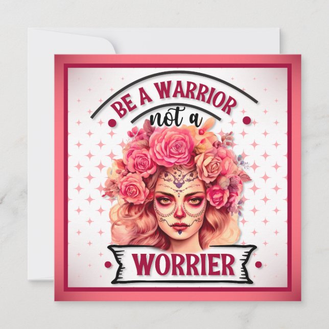 Rosa och Söt Dödskalle Julkort (Framsida)